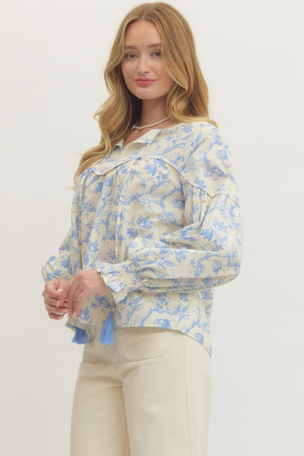 Lightweight Floral Long Sleeve Blouse