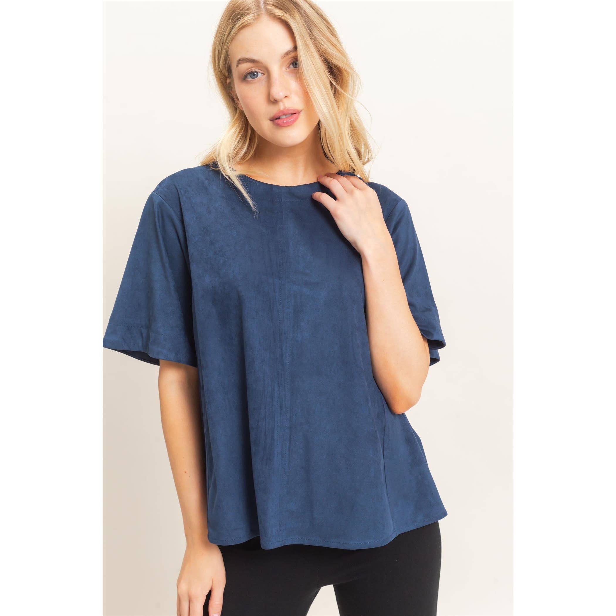 Suede Boat Neck Top (mid-September)