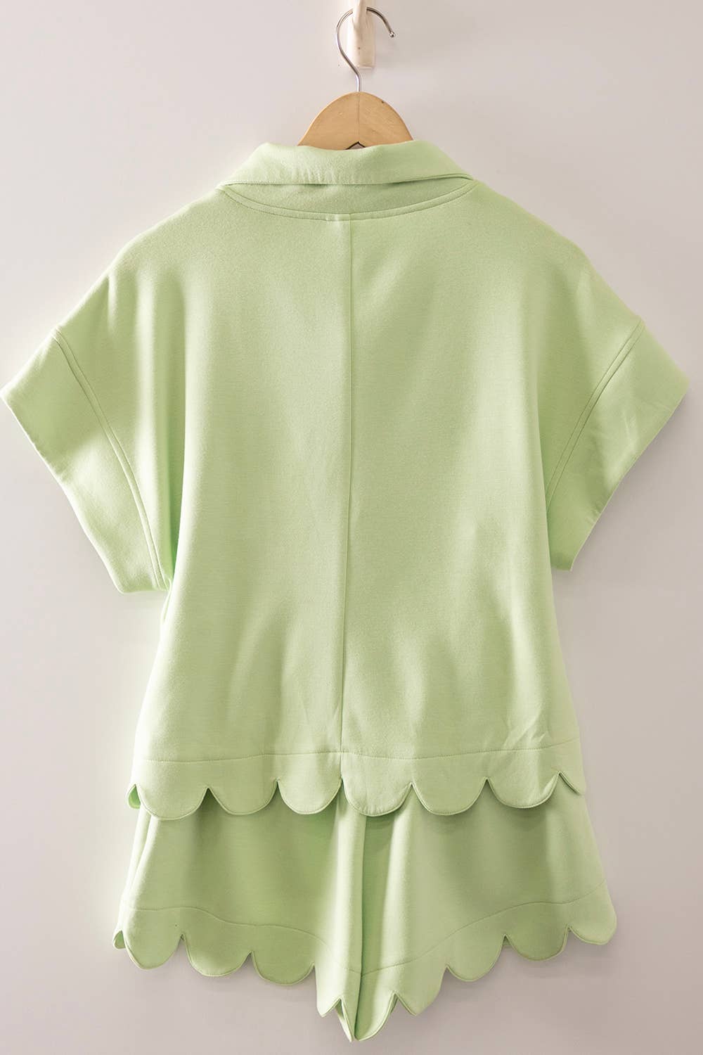 Half-Zip Scalloped Set