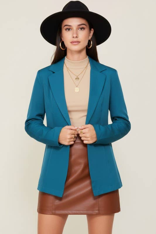 Classic One-Button Tailored Blazer