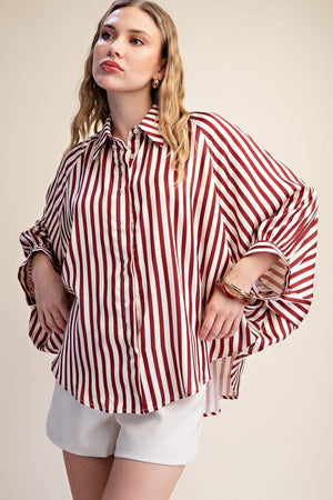Stripe Wide Sleeve Buttondown (August Arrival)