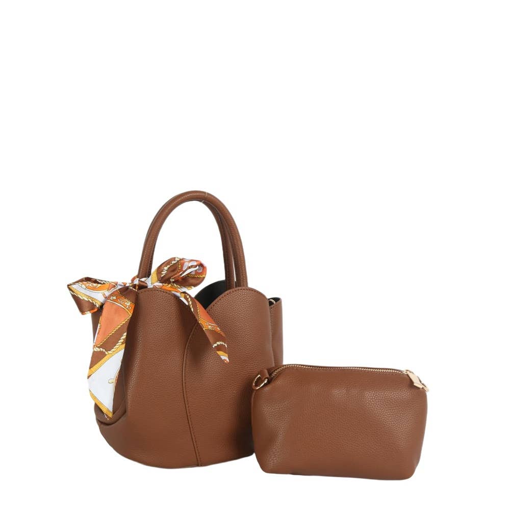 Twilly Scarf Vegan Leather Tote Set