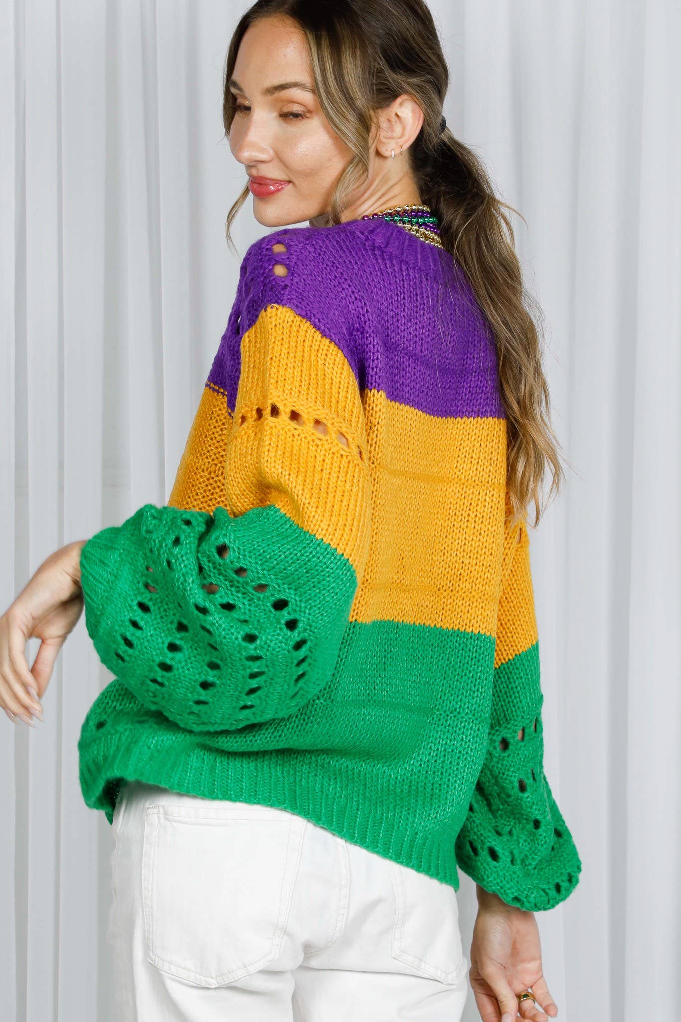 Mardi Gras Open Knit Crochet