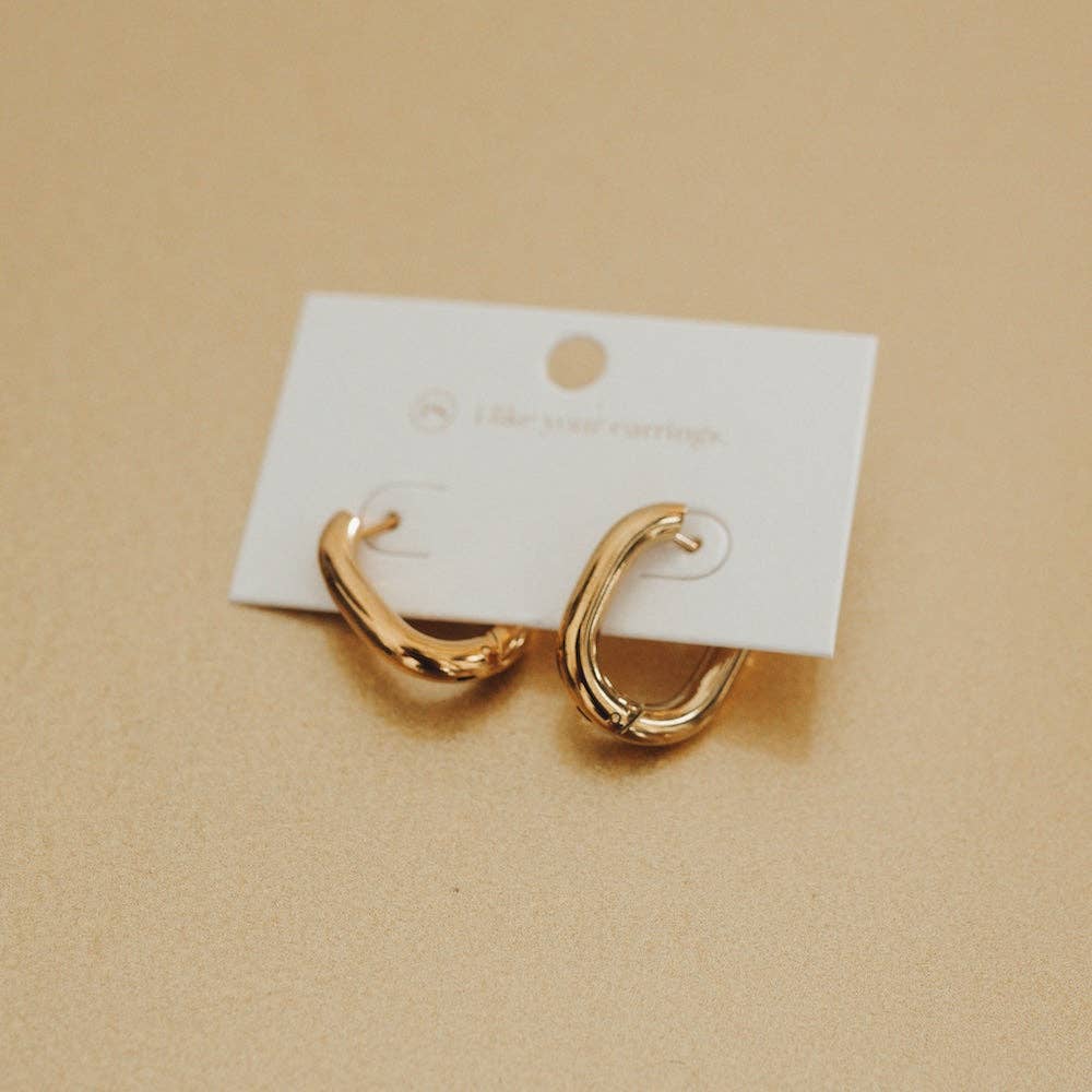 Oval Hoop Earrings - WATERPROOF