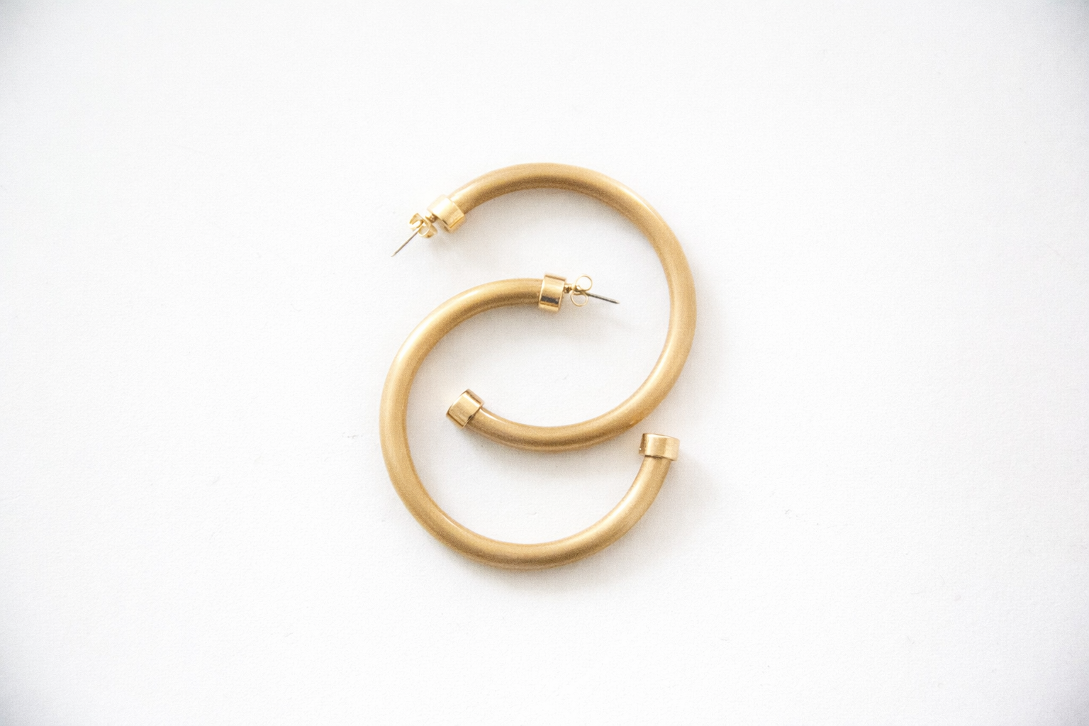 Brushed Gold Hoop Earrings