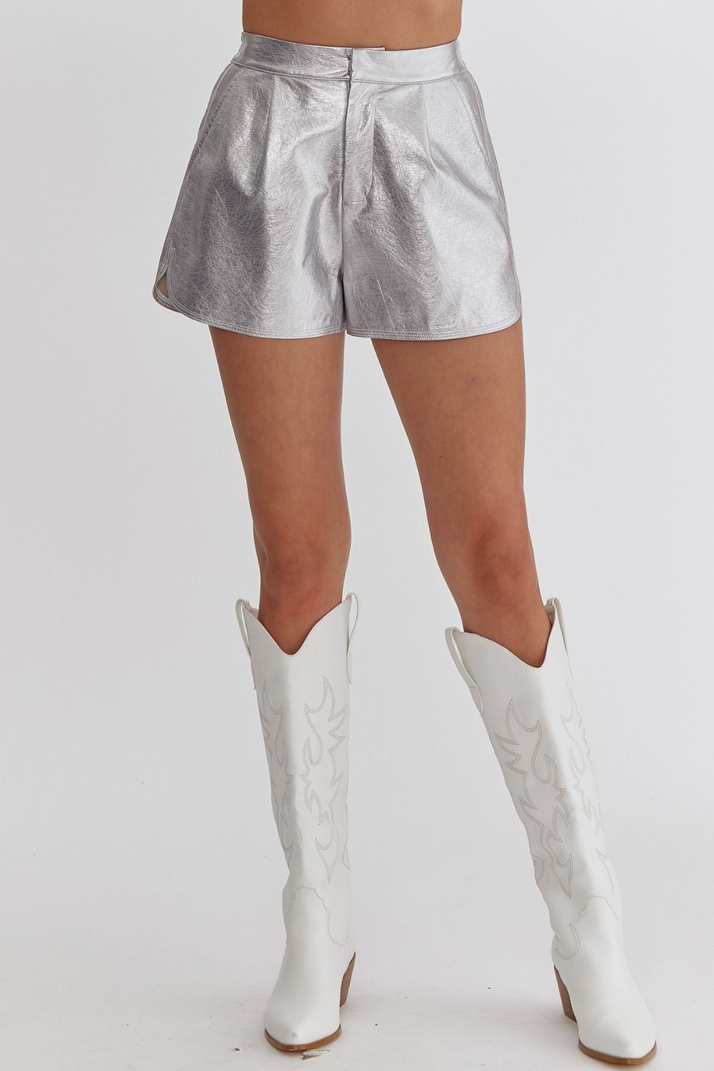 Metallic High Waisted Shorts