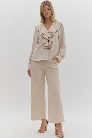 Contrast Trim Blouse