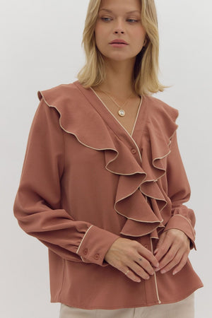 Contrast Trim Blouse