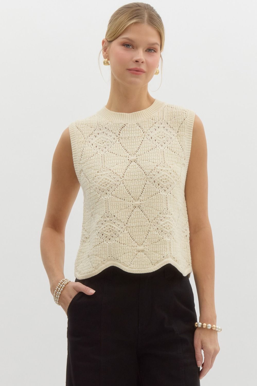 Scalloped Hem Knit