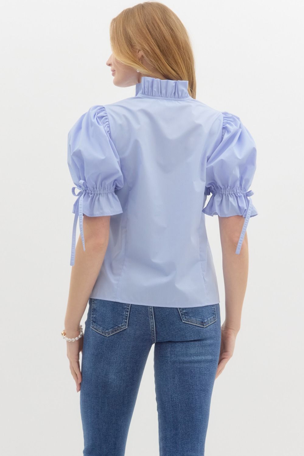 Elastic Puff Sleeve Top