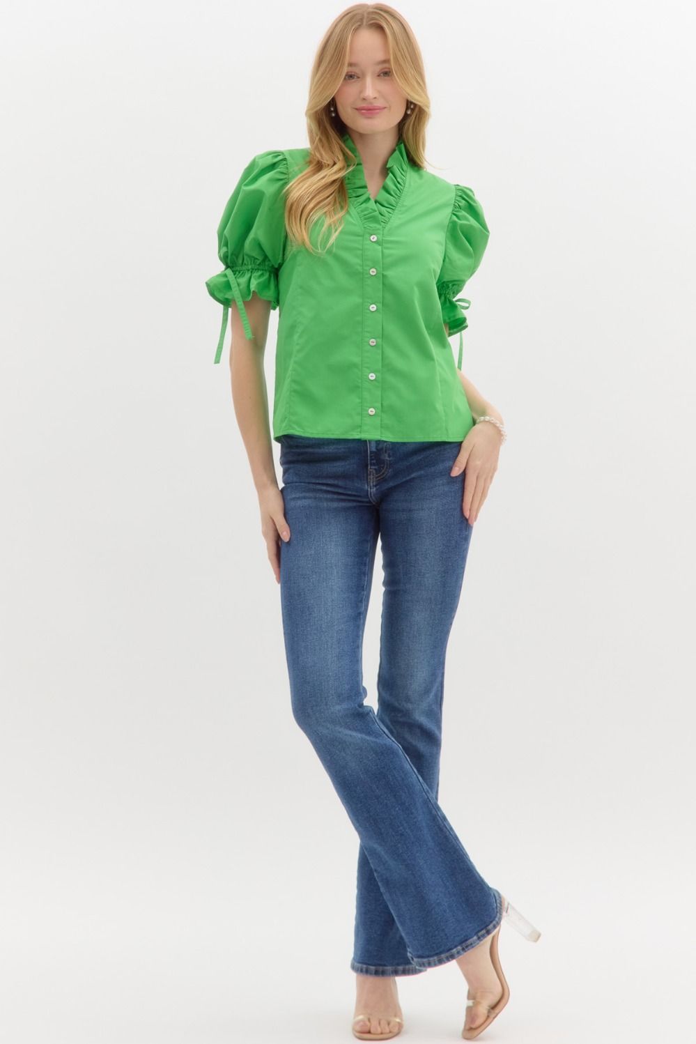 Elastic Puff Sleeve Top