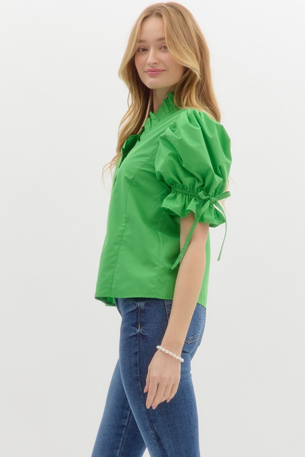Elastic Puff Sleeve Top