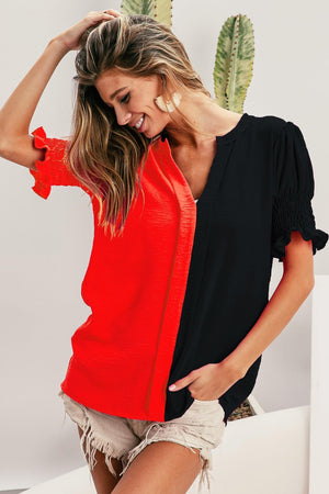 Terry Knit Contrast Top