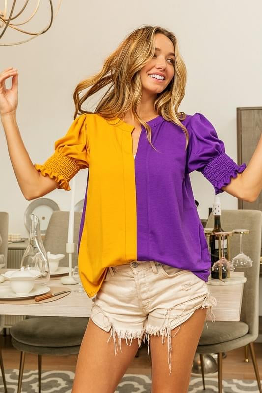 Terry Knit Contrast Top
