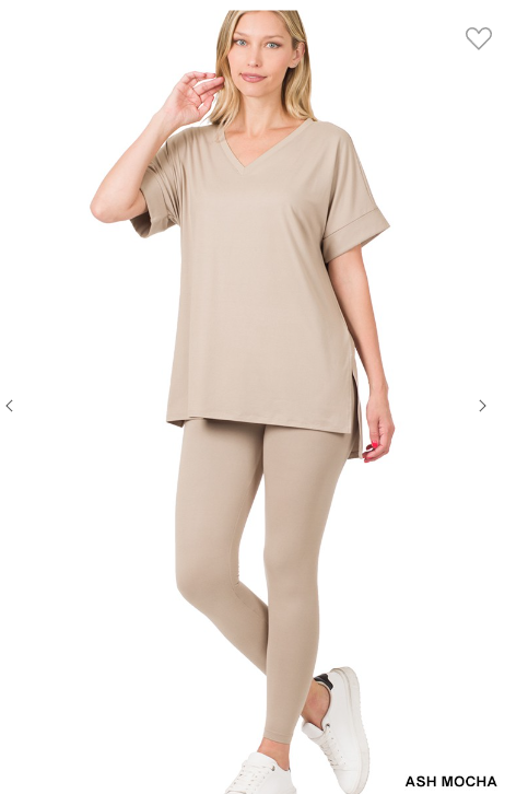 Microfiber Lounge Set - Short Sleeve