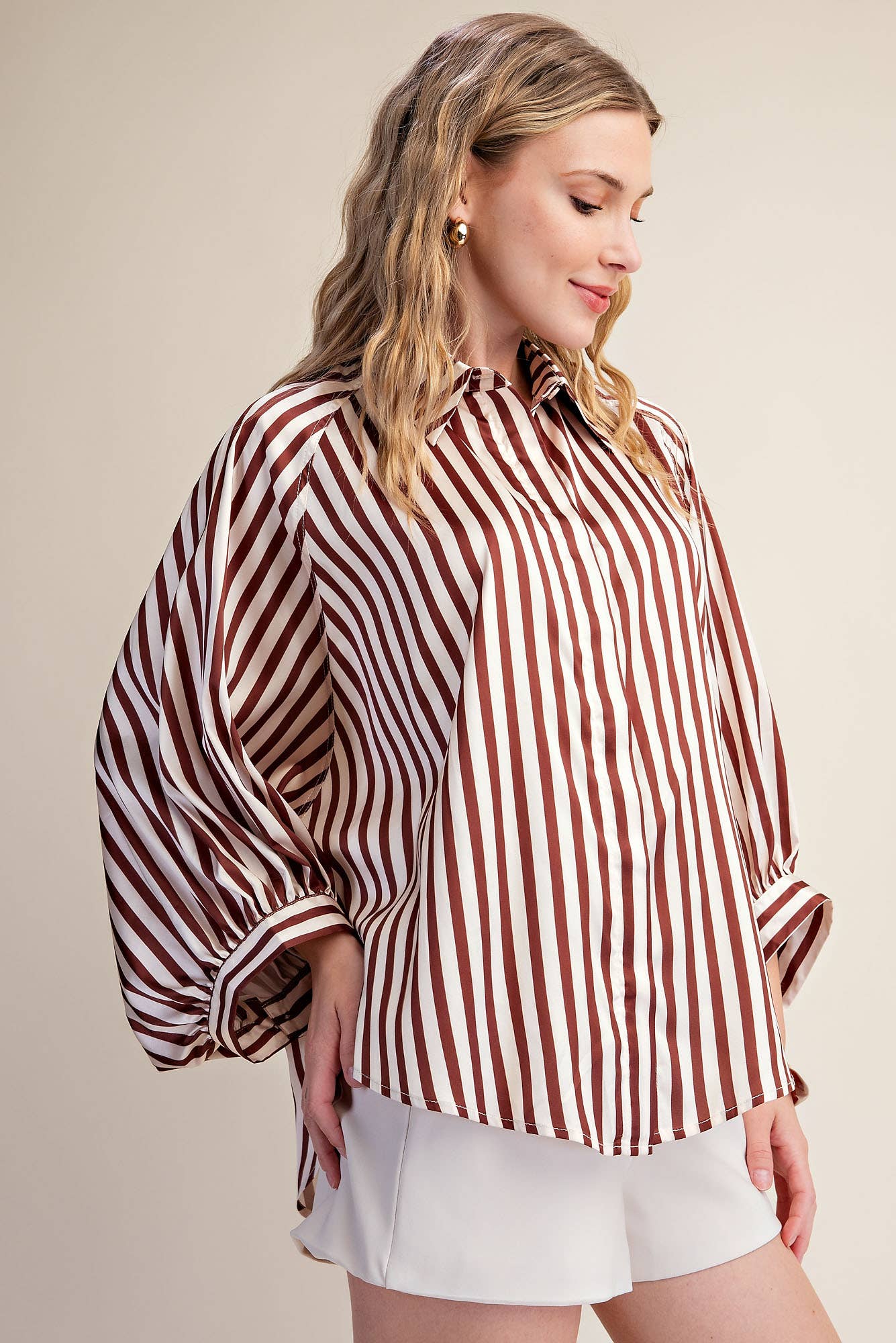 Stripe Wide Sleeve Buttondown (August Arrival)