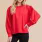 Puff Sleeve Round Neck Blouse