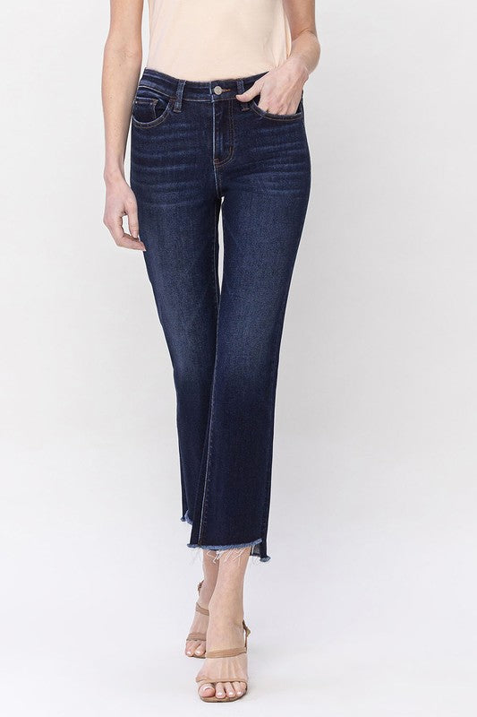 High Rise Crop Flare Denim