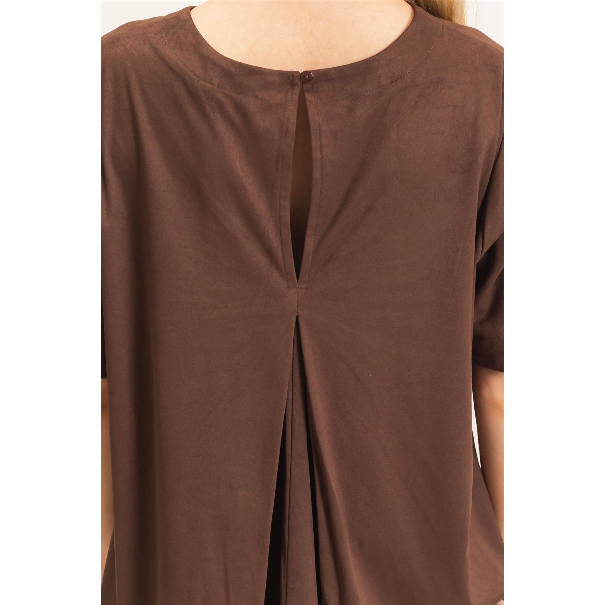 Suede Boat Neck Top (mid-September)