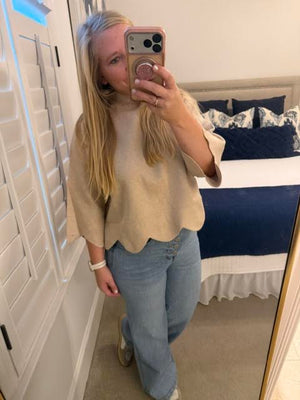 Scalloped Hem Sweater