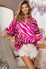 Load image into Gallery viewer, Zebra Balloon Sleeve Blouse
