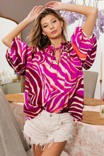 Load image into Gallery viewer, Zebra Balloon Sleeve Blouse
