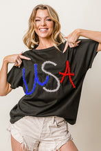 Load image into Gallery viewer, Metallic Letter USA Top

