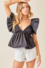 Load image into Gallery viewer, Tie Back Ruffle Sleeve Top
