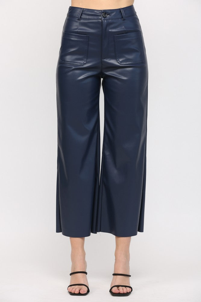 Pocket Faux Leather Pants