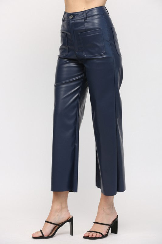 Pocket Faux Leather Pants