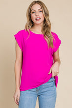 Load image into Gallery viewer, Muscle Sleeve Round Neckline Blouse
