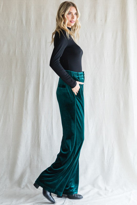 Velvet Wide Leg Pants