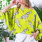 Dolman Sleeve Printed Tiger Top