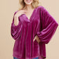 Velvet Draped Sleeve Top