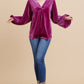 Velvet Draped Sleeve Top