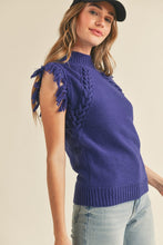 Load image into Gallery viewer, Cable Knit Sweater with Fringe
