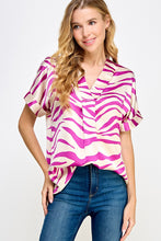 Load image into Gallery viewer, Zebra Satin Blouse

