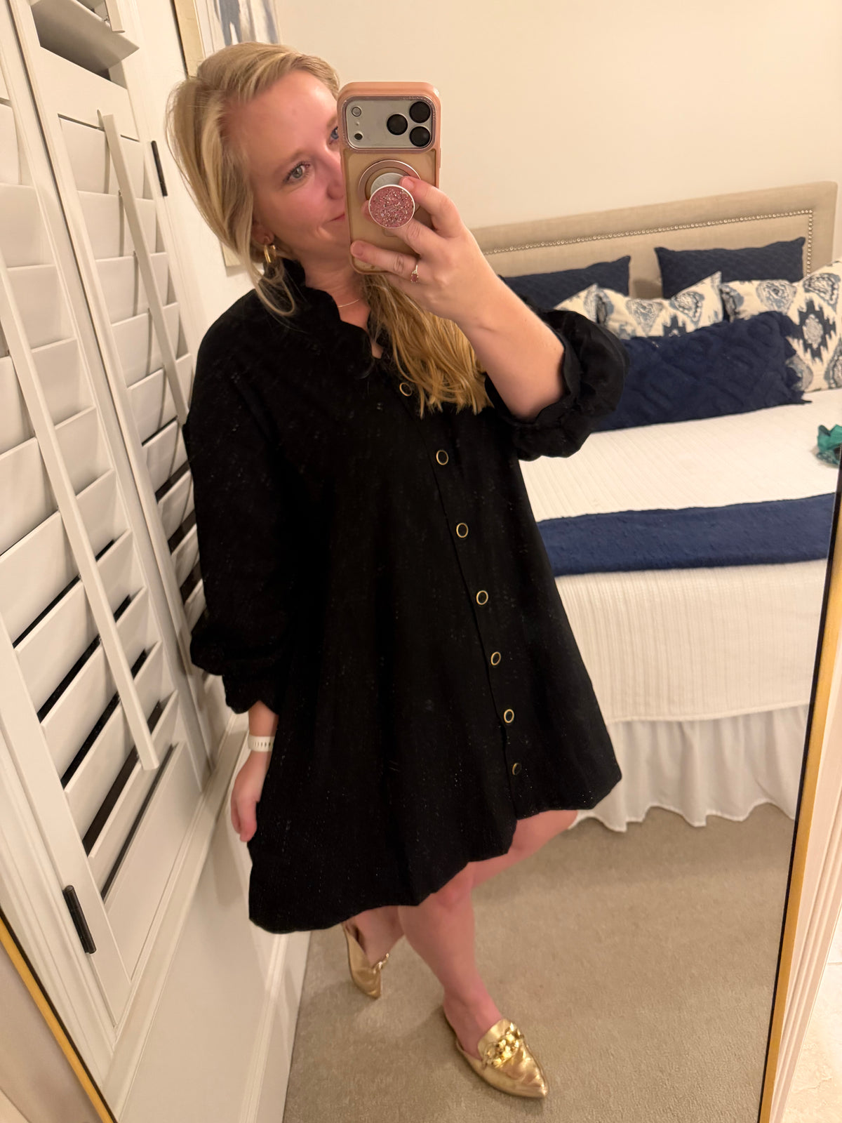 Scalloped Button Down Dress