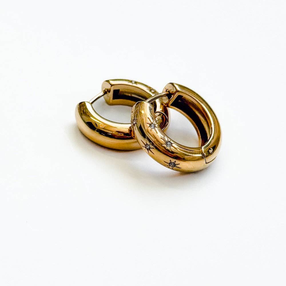 Sparkle Huggie Hoop - WATERPROOF