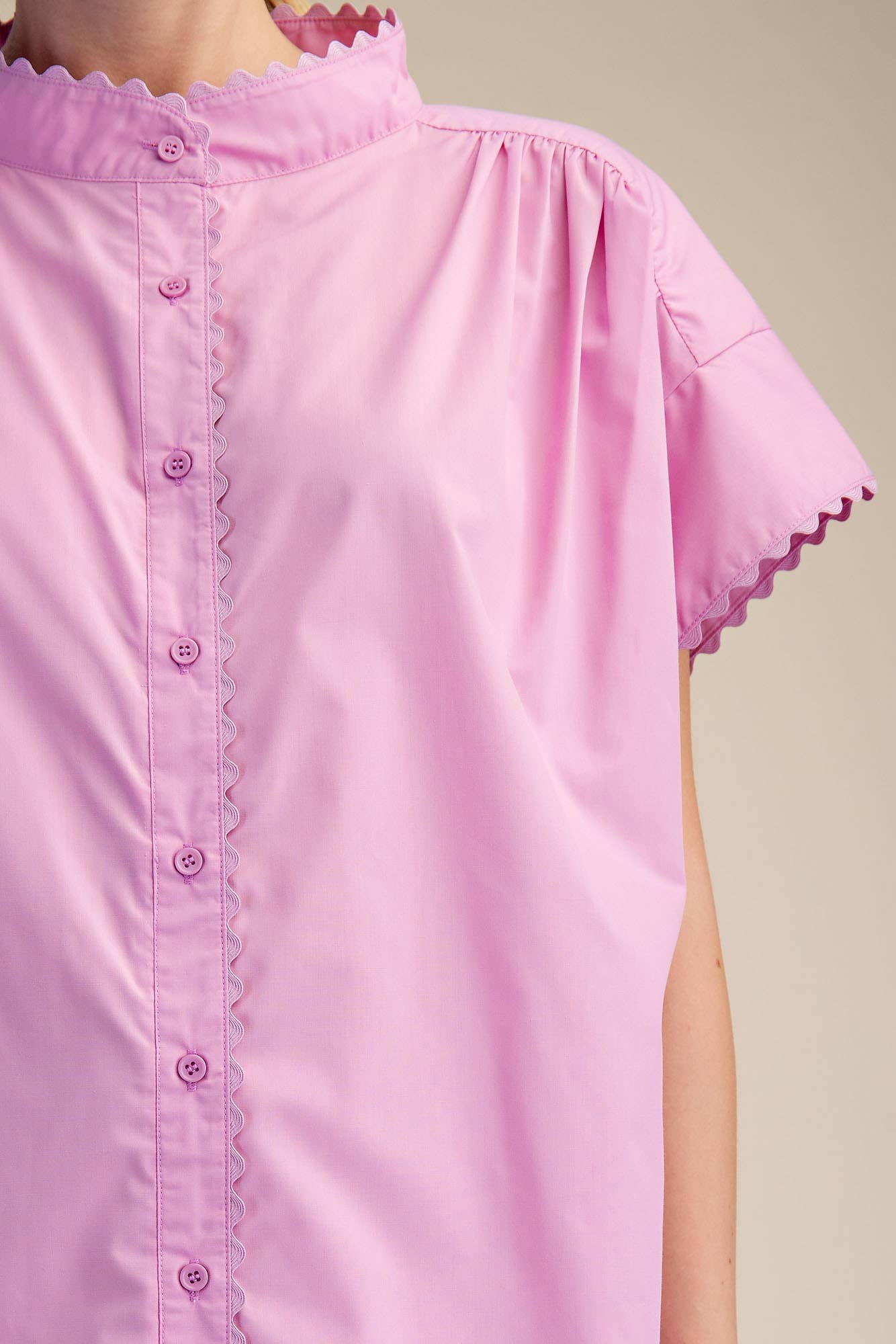 Cap Sleeve Oversized Shirt