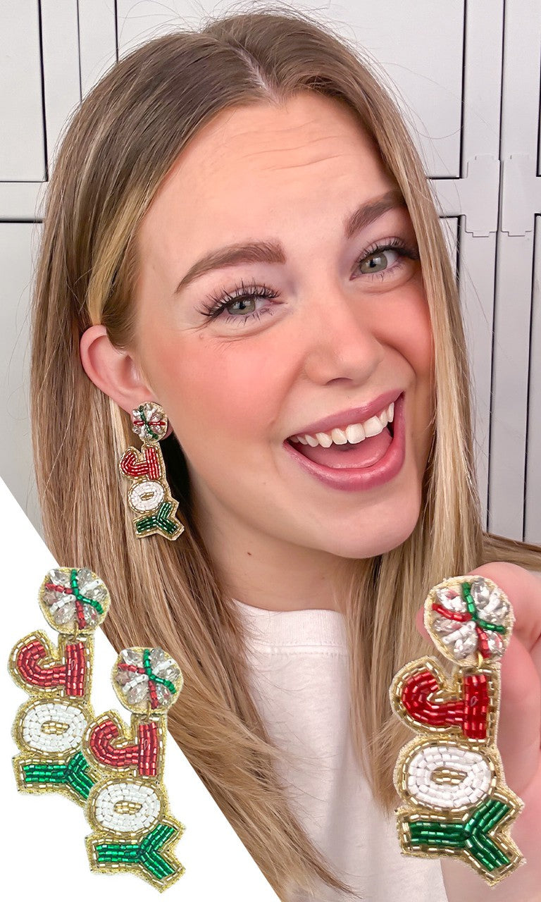 Beaded Christmas Earrings