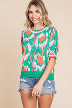 Load image into Gallery viewer, Printed Bubble Sleeve Sweater
