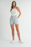 Pleat Pocket Detail Shorts