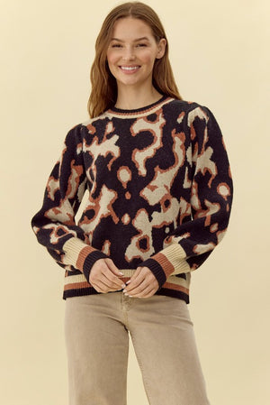 Abstract Knit Pullover