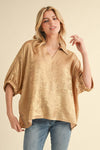 Metallic Collared Top