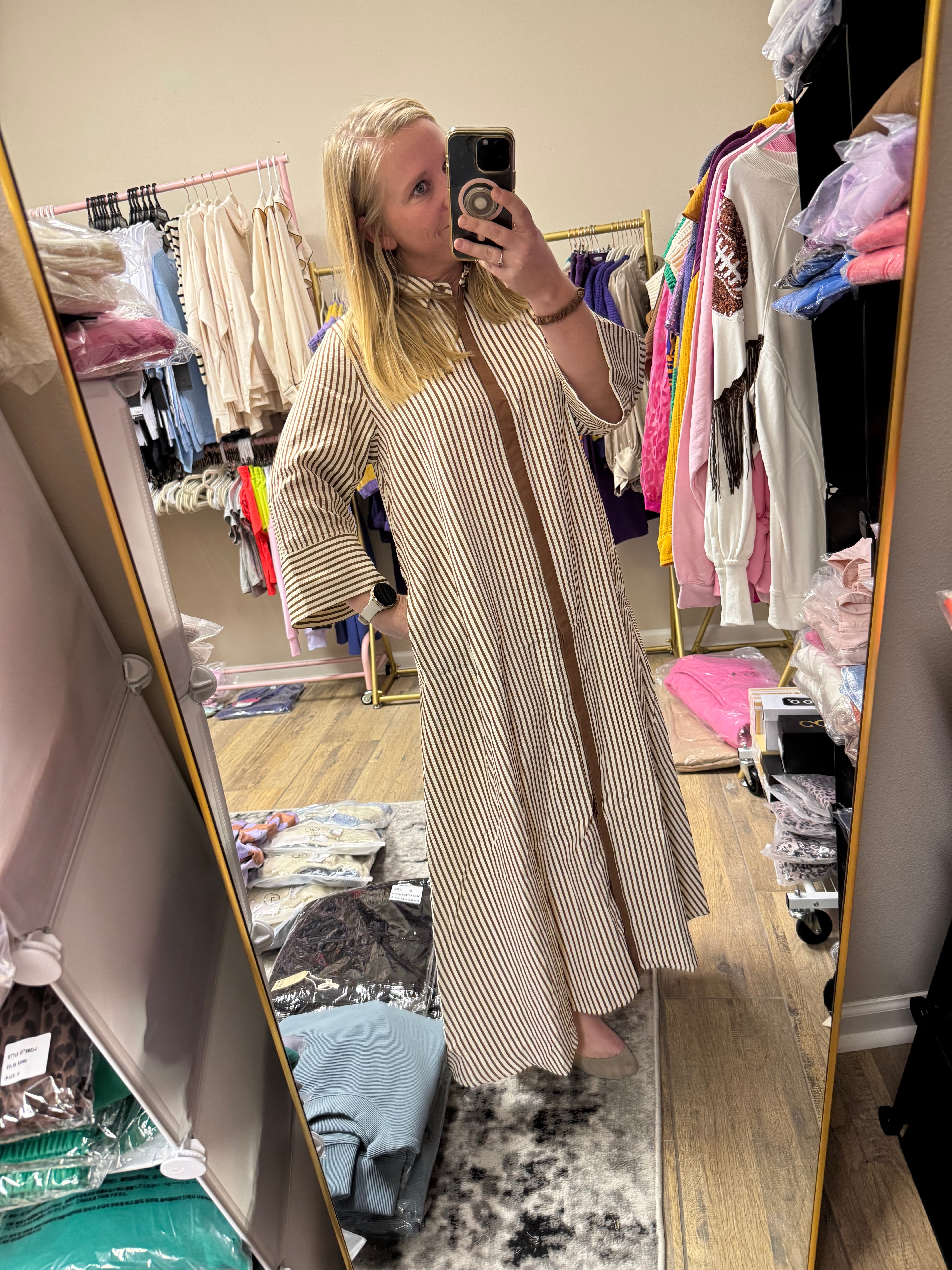 3/4 Sleeve Midi Dress