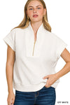 Ribbed Half Zip Top
