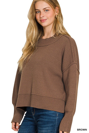 Wide Neck Band Drop Shoulder