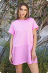 Poplin Pleated Contrast Dress