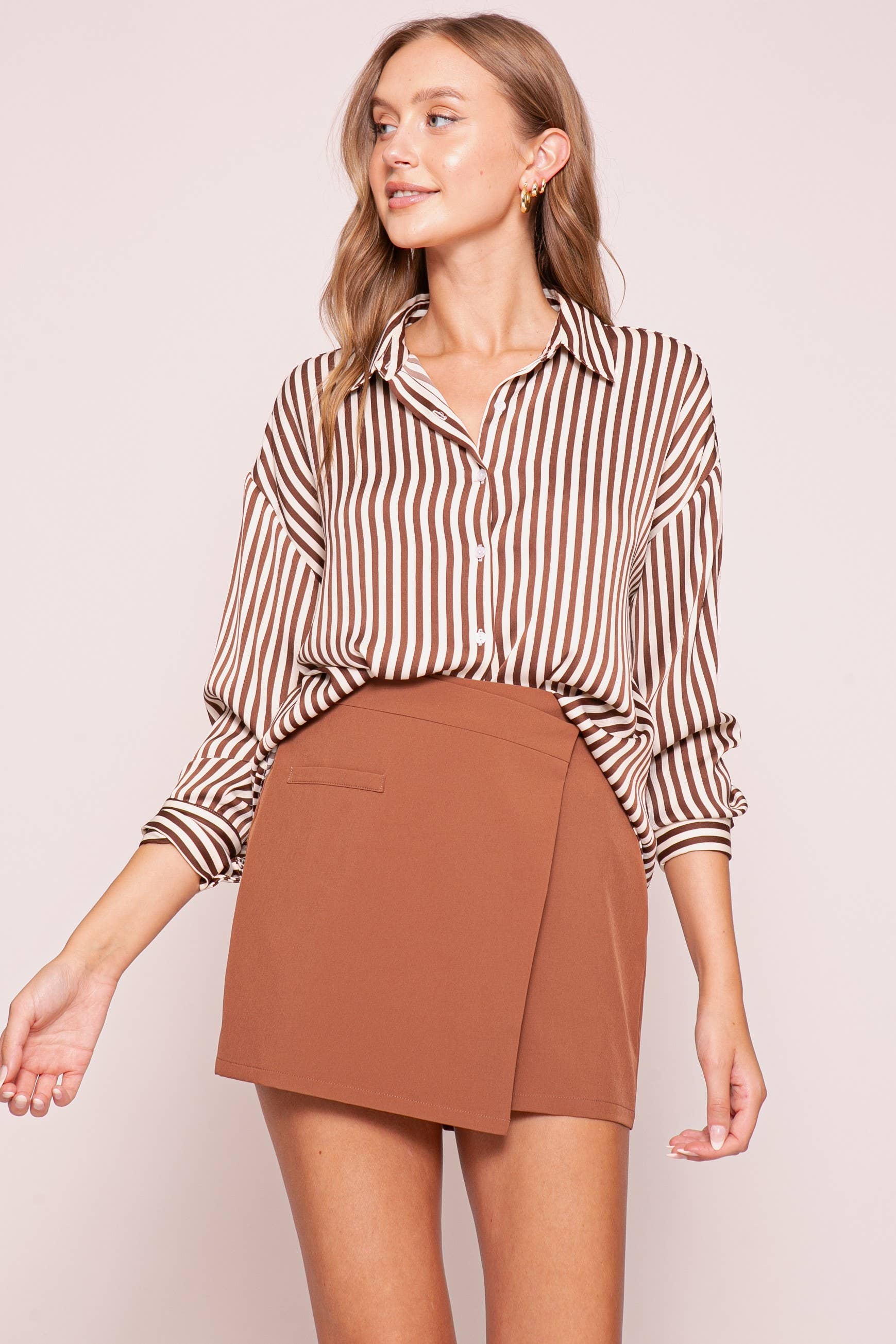 Tailored Wrap Front Skort
